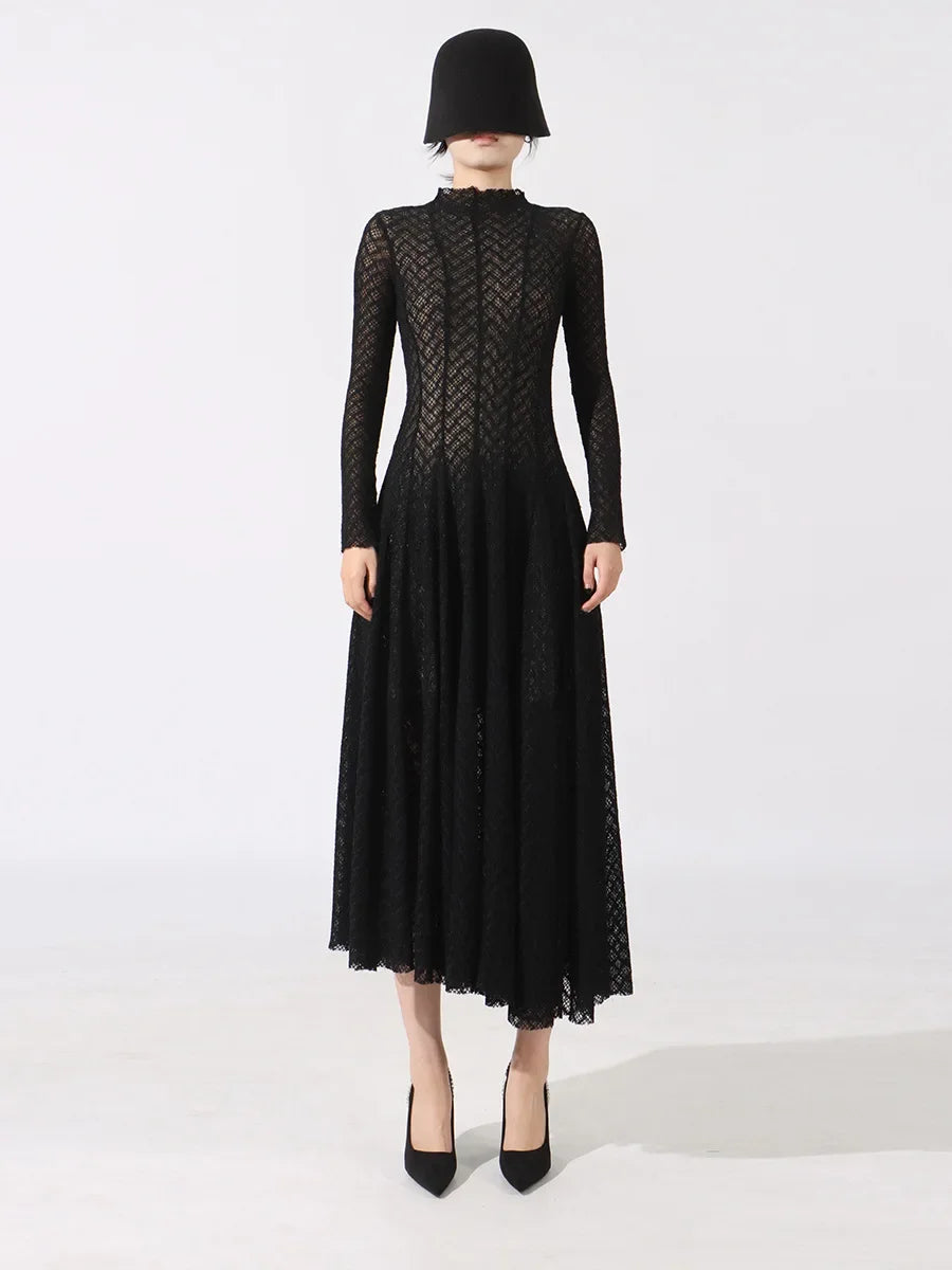 Hollow Out Mesh Maxi Dress - Palm and Thread