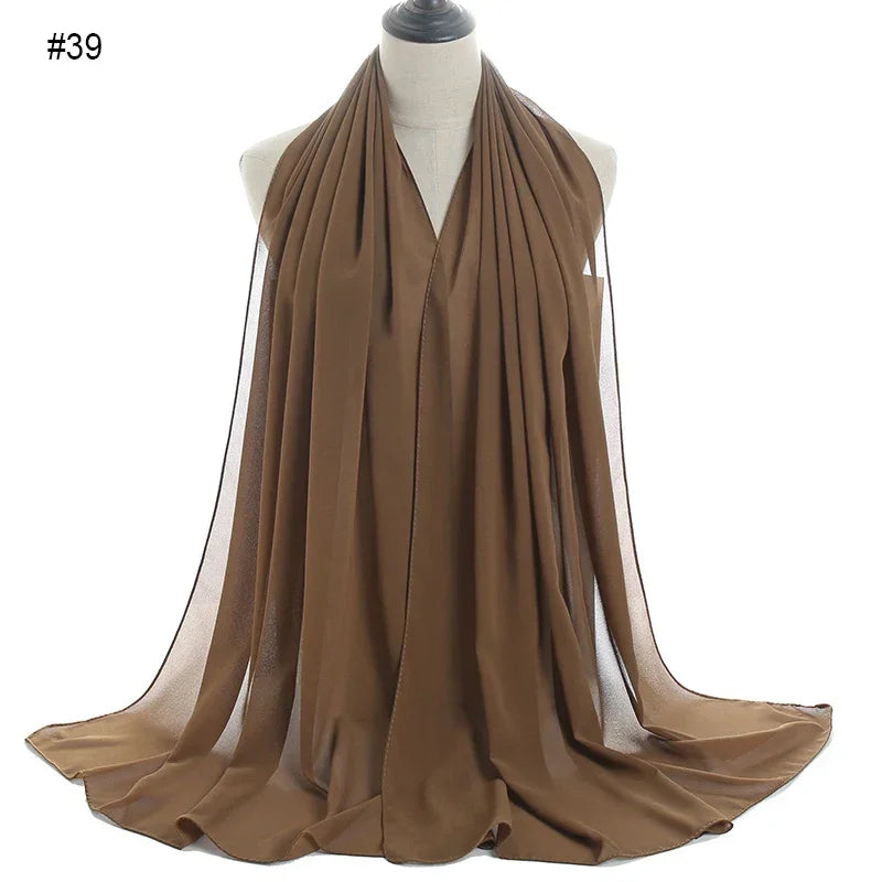 Solid Chiffon Shawl Scarf - Palm and Thread