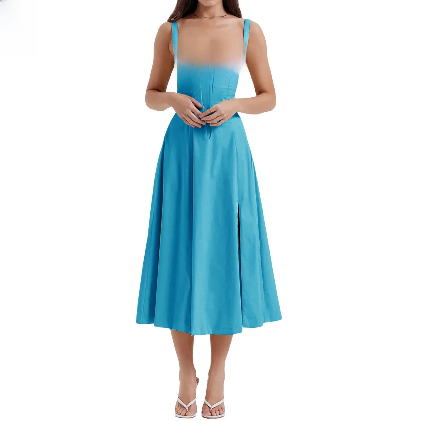 Elegant Waist-Tied Slimming Dress