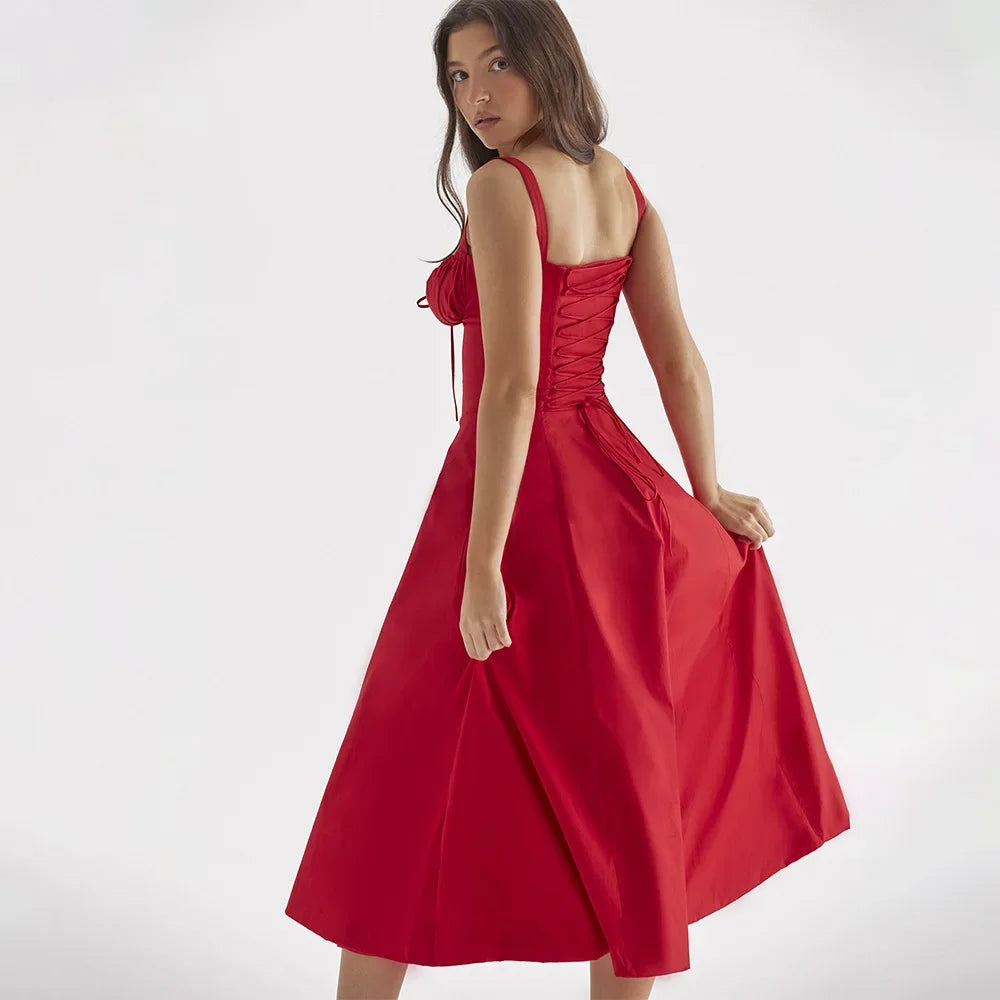 Elegant Waist-Tied Slimming Dress