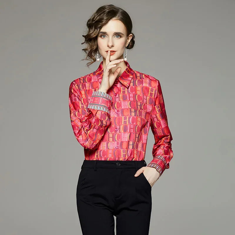 Fashion Letter Red Blouse - Palm and Thread