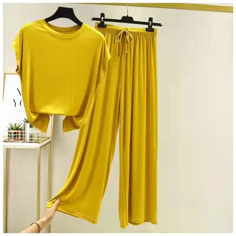 Modal Loose Homewear set O-neck streetwear Casual pajama - Palm and Thread