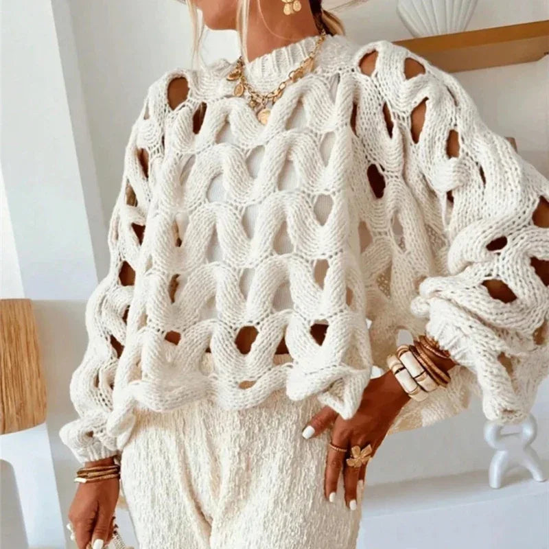 Hollow Out Resort Blouse - Palm and Thread