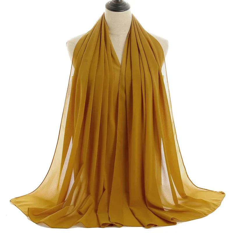 Solid Chiffon Shawl Scarf - Palm and Thread