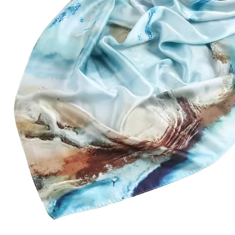 Water Print Shawl Chiffon Silk Hijab - Palm and Thread