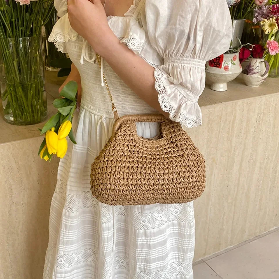 Retro Woven Clutch Bag - Palm and Thread