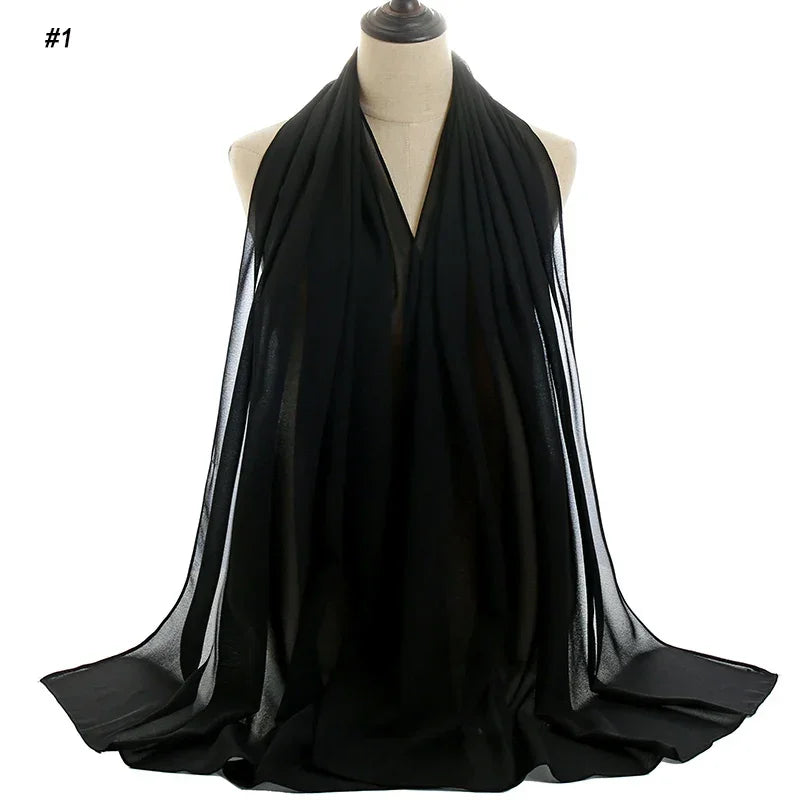 Solid Chiffon Shawl Scarf - Palm and Thread
