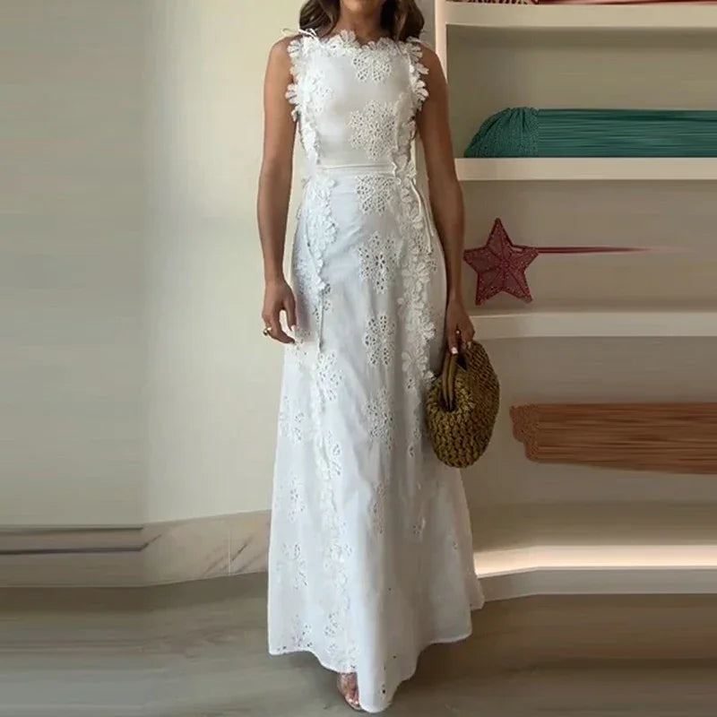Elegant Hollow Out Floral Bandage Dress - Palm and Thread