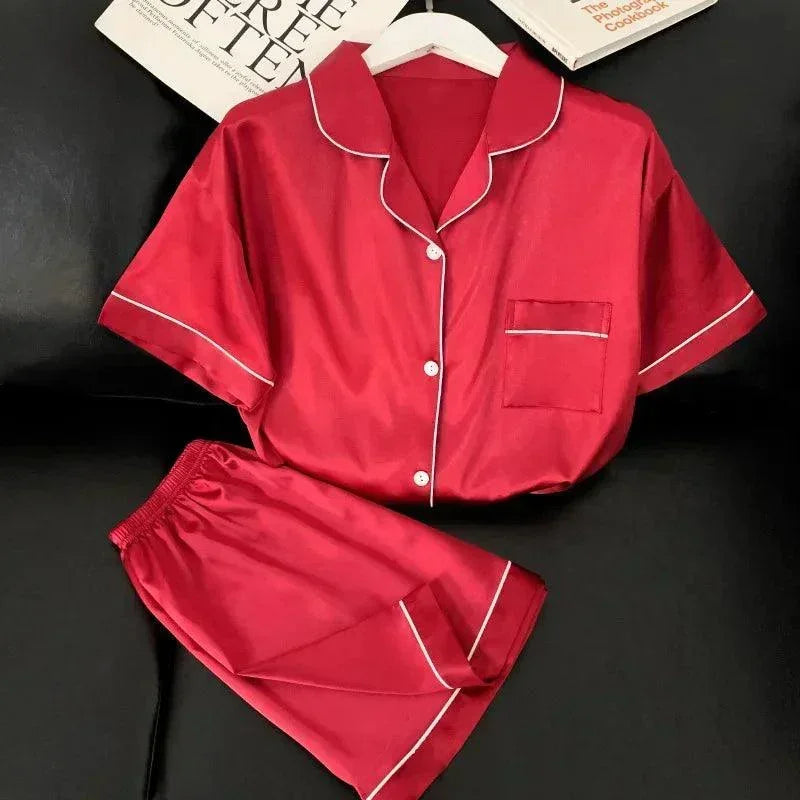 Silk Satin Pyjama Set - Palm and Thread