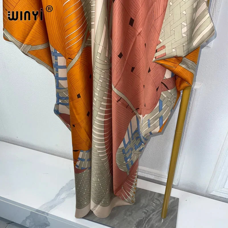 Boho print Beach Maxi Dress abaya - Palm and Thread