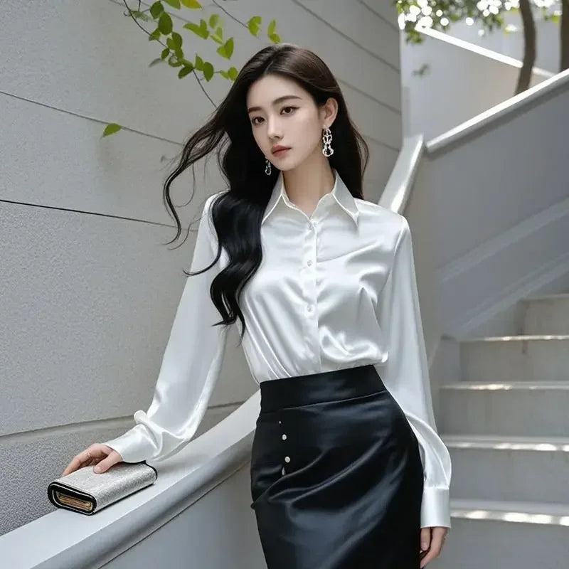 New Satin Shirt Blouse - Palm and Thread