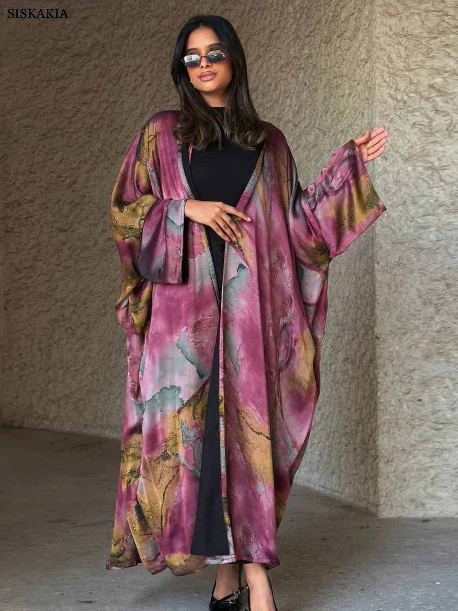 Floral Print Luxury Open Abaya - Palm and Thread