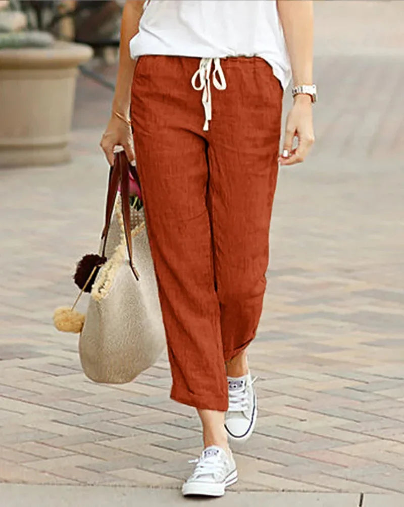 Elegant Solid Slimple Pant - Palm and Thread