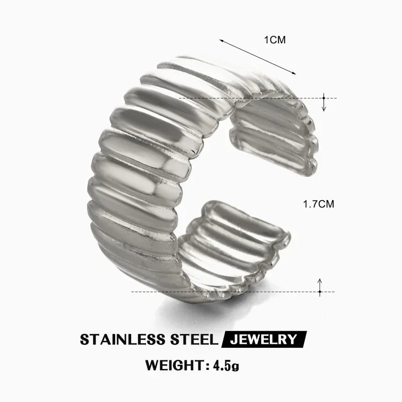 Irregular Unique Heart Metal Texture Finger Ring - Palm and Thread
