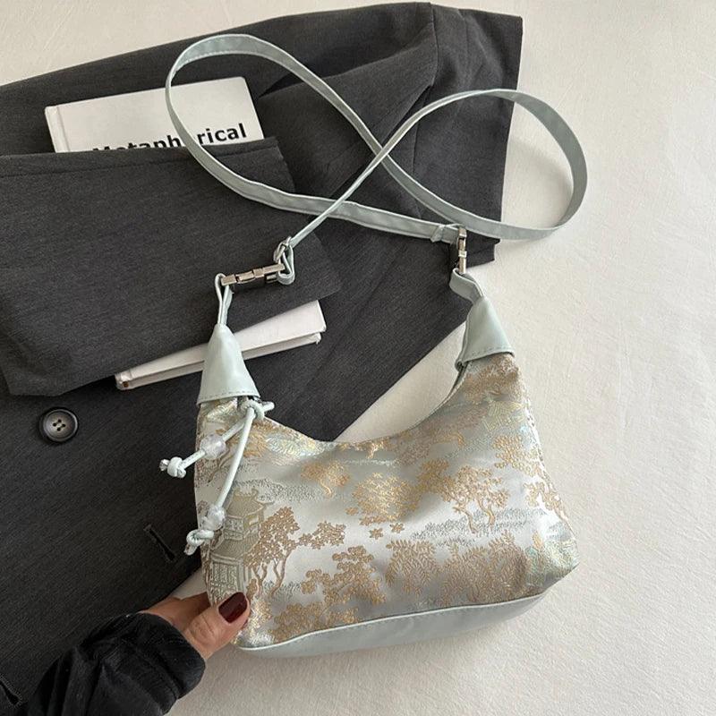 New Style Fine Embroidery Handbag - Palm and Thread