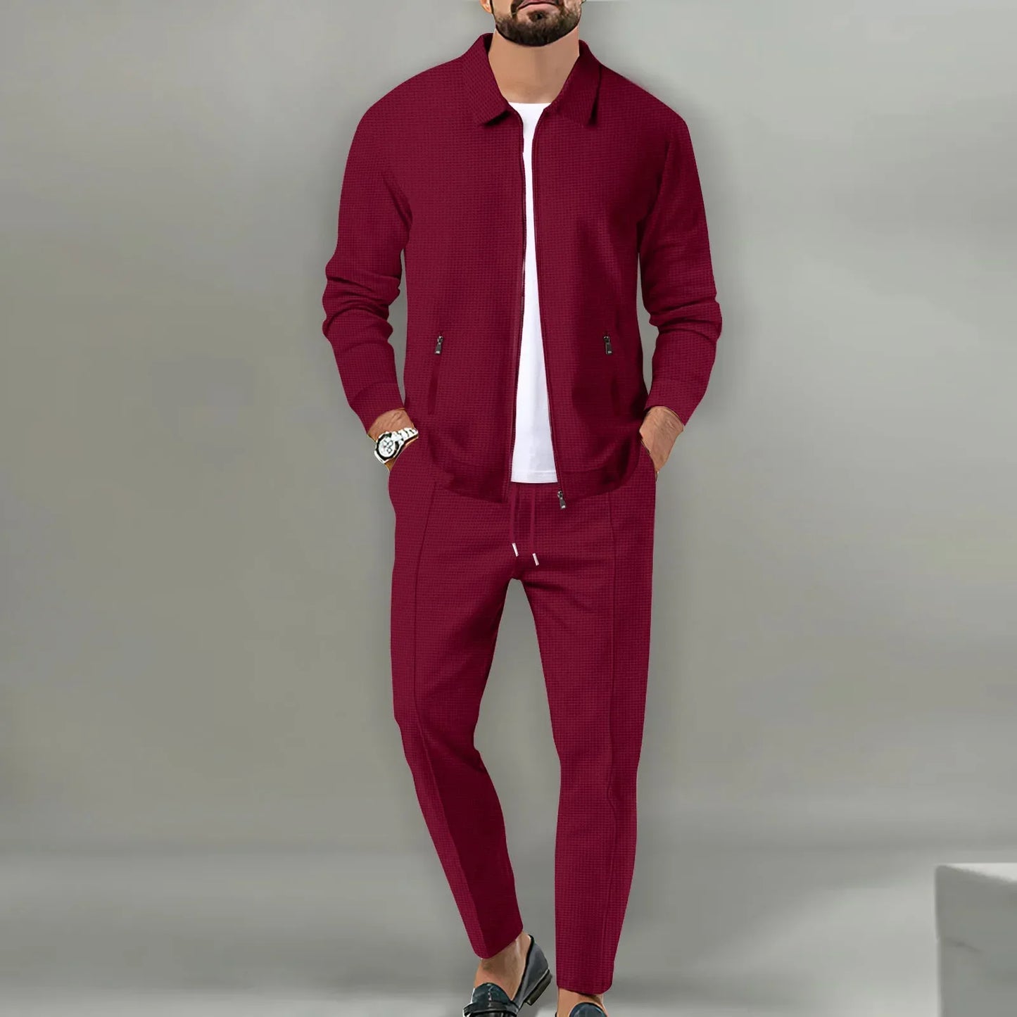 Slim Fit Jacket with Zipper Pocket Sportswear SET - Palm and Thread