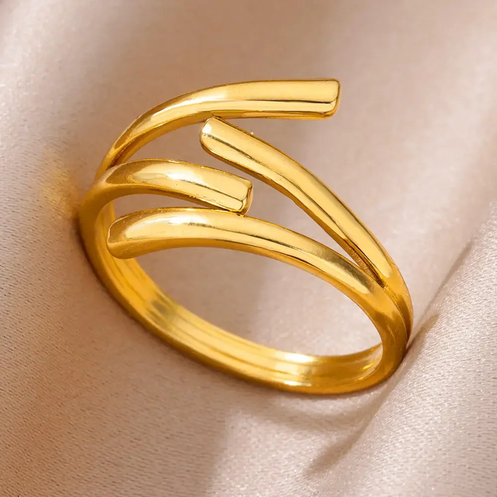 Stainless Steel Angel Feather Ring - Palm and Thread