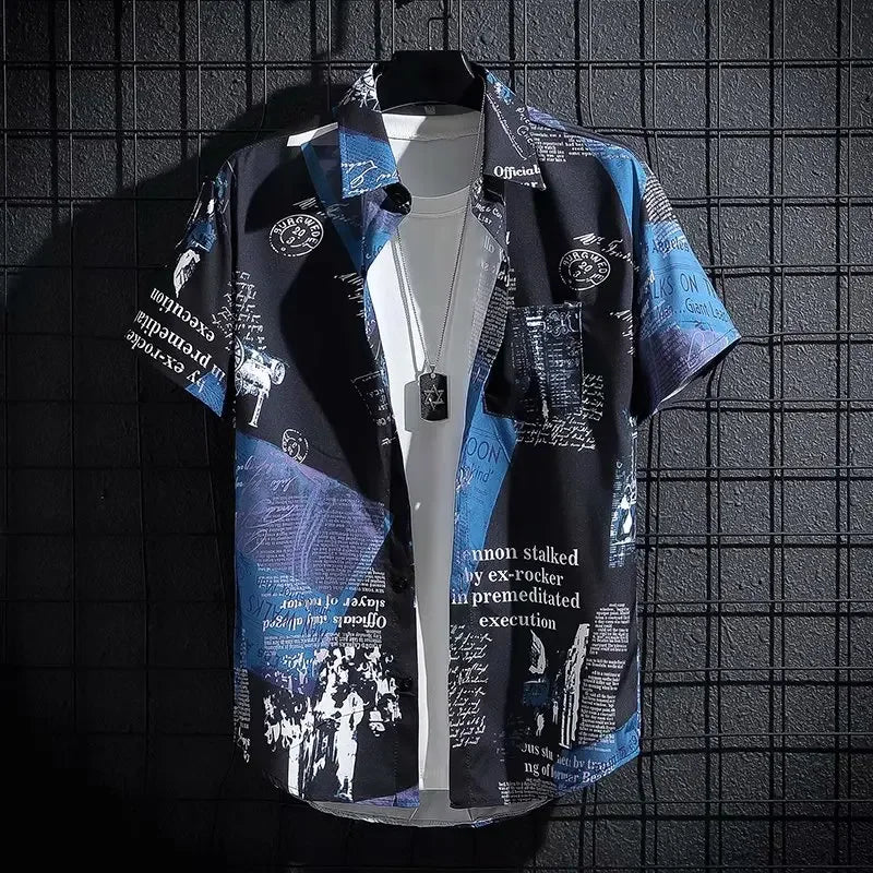 Thin style graffiti printed trendy Shirt - Palm and Thread