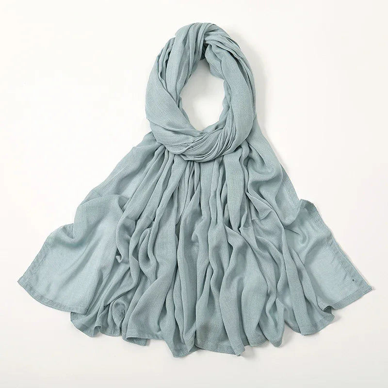 Thin Plain Shawl Soft Viscose Rayon Headscarf - Palm and Thread