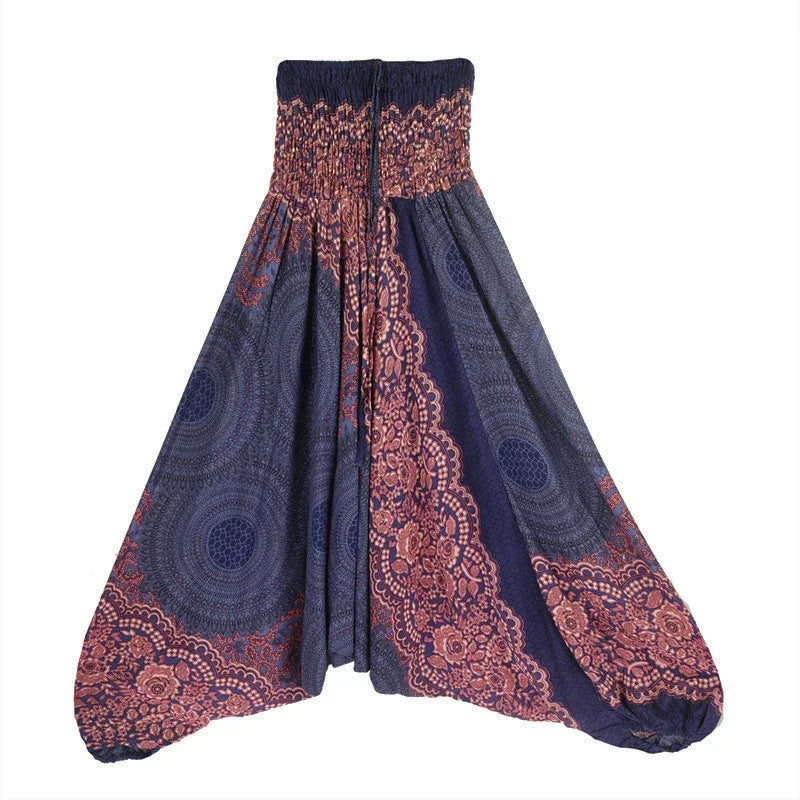 Bohemian High Waist Rayon Harem Baggy Pant - Palm and Thread