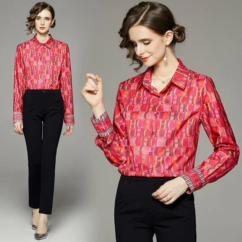 Fashion Letter Red Blouse - Palm and Thread
