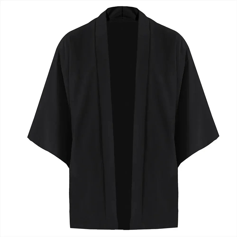 Casual Open Stitch Fashion Black Cardigan 3/4 Sleeve Shirt - Palm and Thread