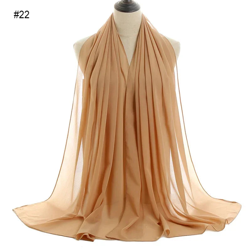 Solid Chiffon Shawl Scarf - Palm and Thread