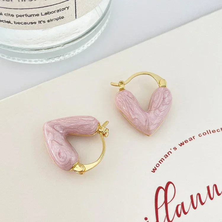 Colorful Heart Ear Buckle Earring - Palm and Thread