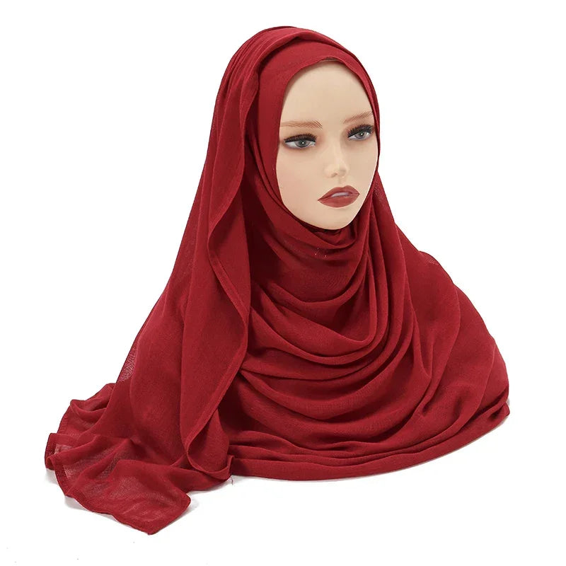Thin Plain Shawl Soft Viscose Rayon Headscarf - Palm and Thread