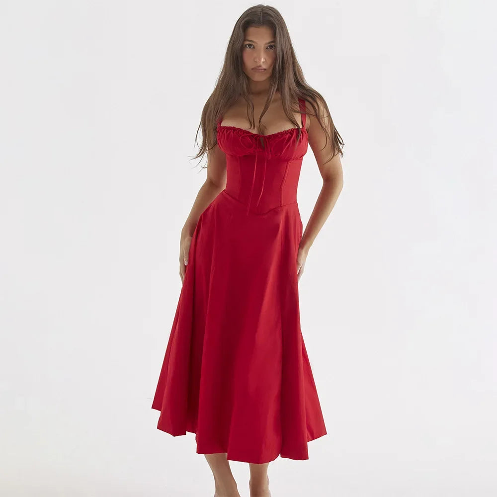 Elegant Waist-Tied Slimming Dress