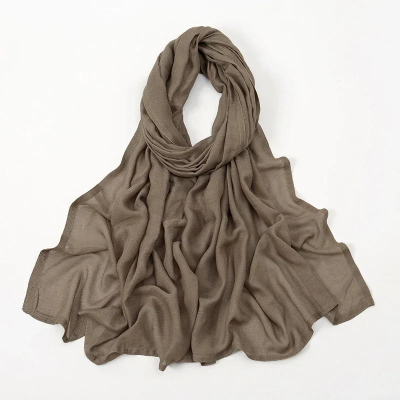 Thin Plain Shawl Soft Viscose Rayon Headscarf - Palm and Thread