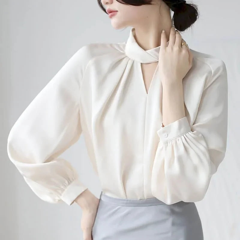 Satin Vintage Long Sleeved Loose Top - Palm and Thread