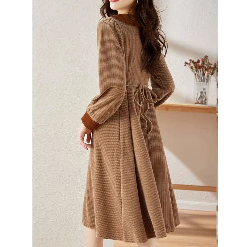 Vintage Corduroy Elegant Dress - Palm and Thread