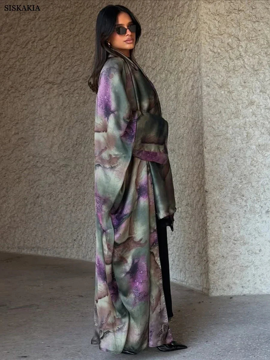 Floral Print Luxury Open Abaya - Palm and Thread