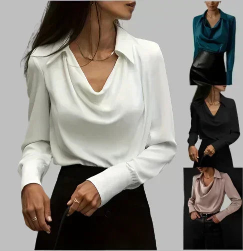 Long Sleeve Fashion Simple Blouse - Palm and Thread