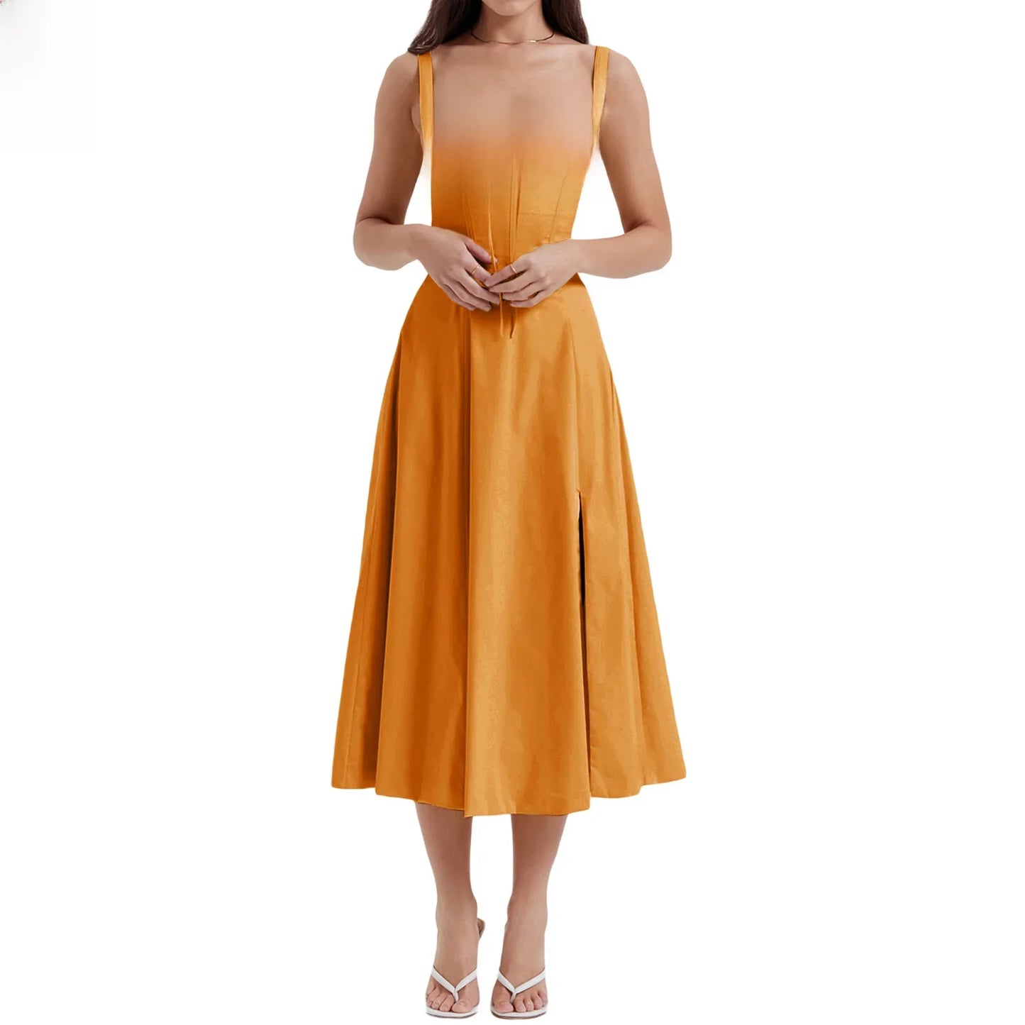 Elegant Waist-Tied Slimming Dress