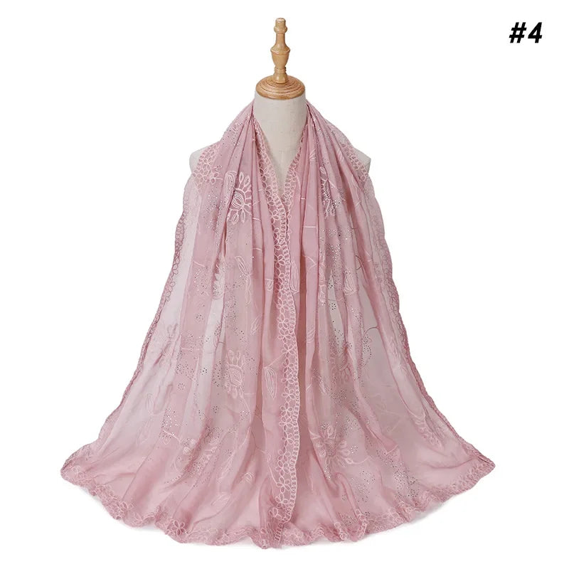 Silk Embroidered Baotou Gauze Fashion Scarf - Palm and Thread