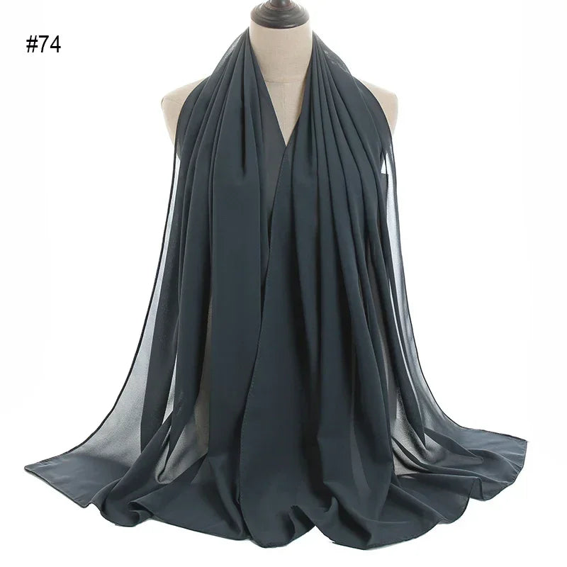 Solid Chiffon Shawl Scarf - Palm and Thread