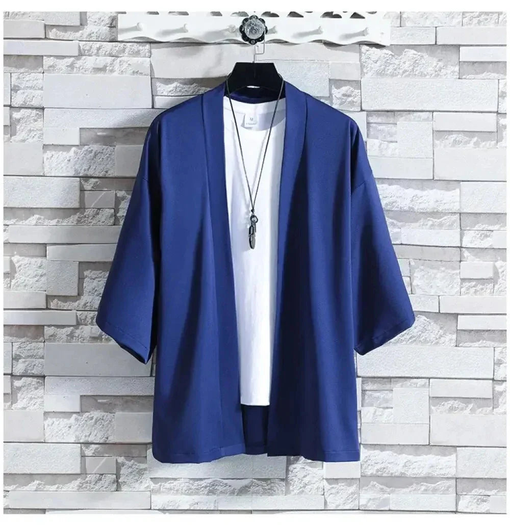Casual Open Stitch Fashion Black Cardigan 3/4 Sleeve Shirt - Palm and Thread