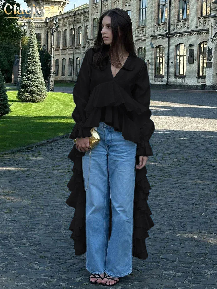 Fashion V-Neck Long Sleeve Shirt - Palm and Thread