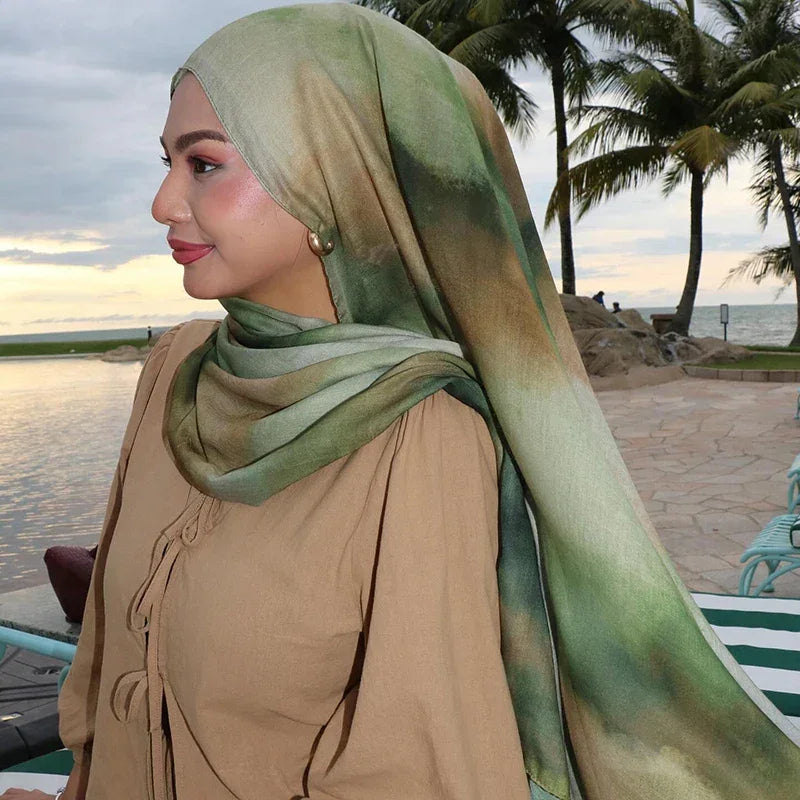 Watercolor Print Marble scarf - Palm and Thread
