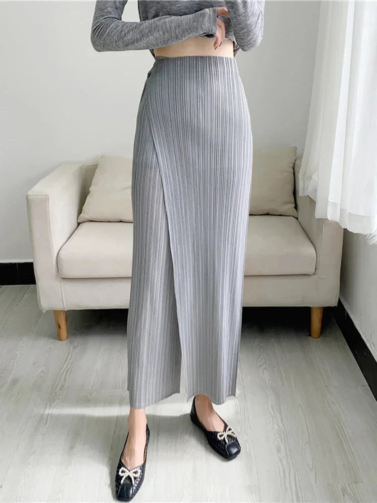 Pleated Wide Leg Ankle-length Pant - Palm and Thread