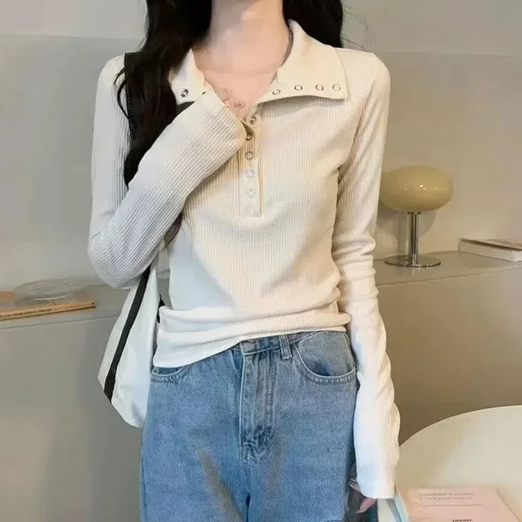 Button Up Bottoming Pullover Top - Palm and Thread
