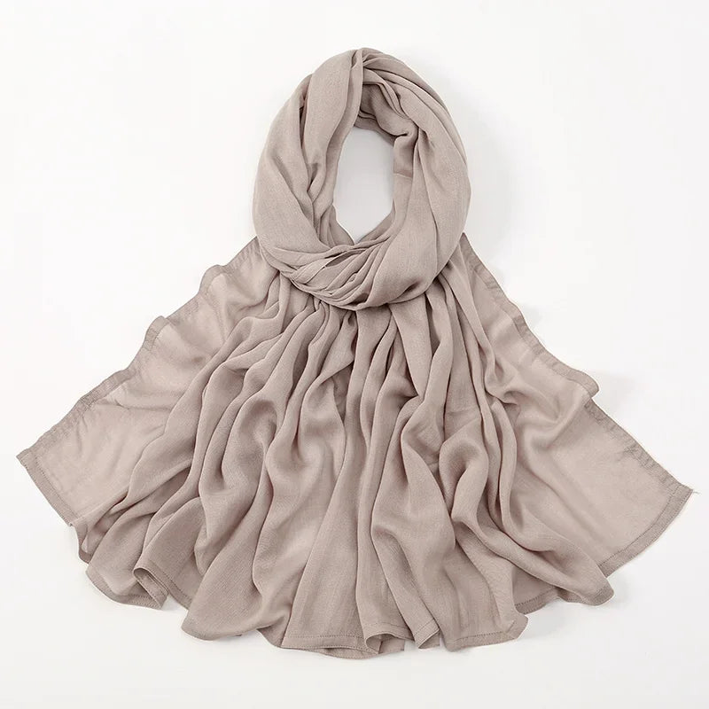 Thin Plain Shawl Soft Viscose Rayon Headscarf - Palm and Thread