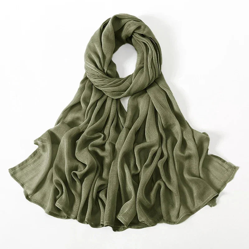 Thin Plain Shawl Soft Viscose Rayon Headscarf - Palm and Thread
