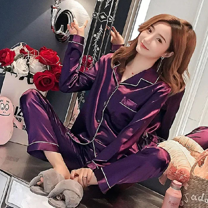 Plus Size Silk Soft Nightwear Pajama - Palm and Thread