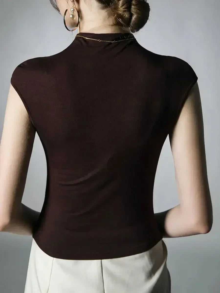 Half Turtleneck Folds Top - Palm and Thread