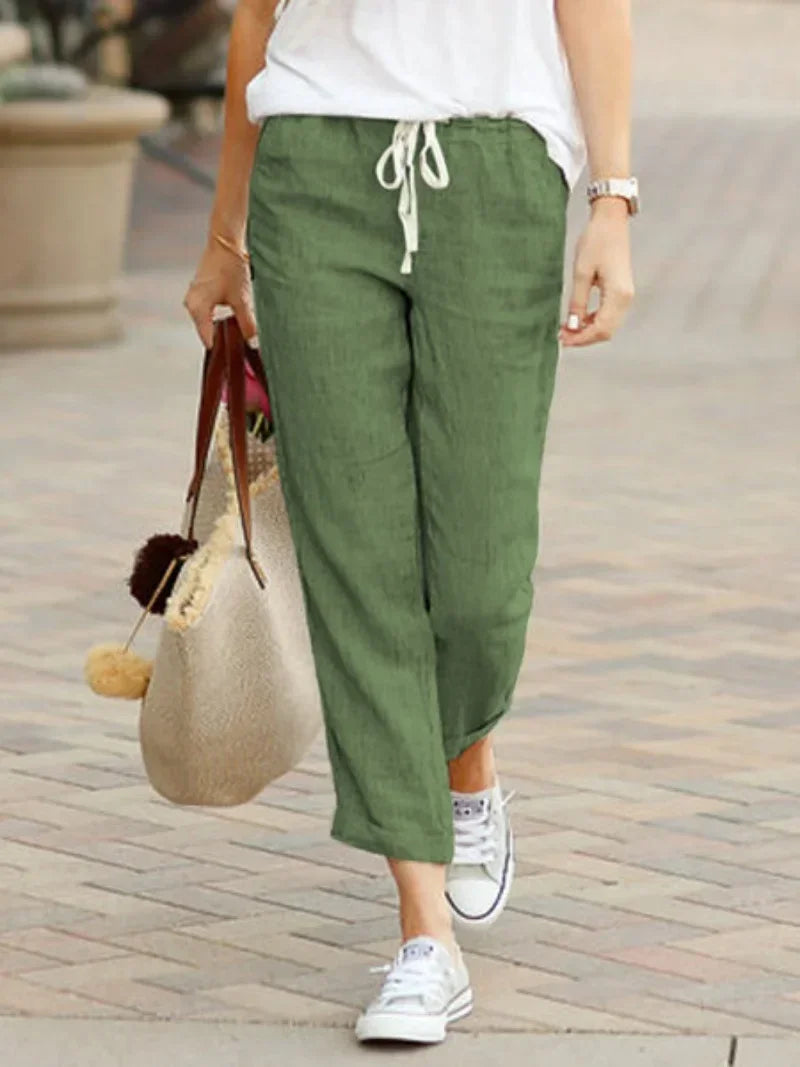 Elegant Solid Slimple Pant - Palm and Thread