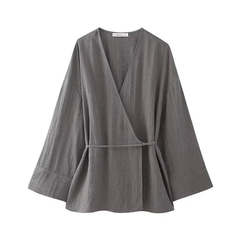 New Kimono Long Sleeve Blouse - Palm and Thread