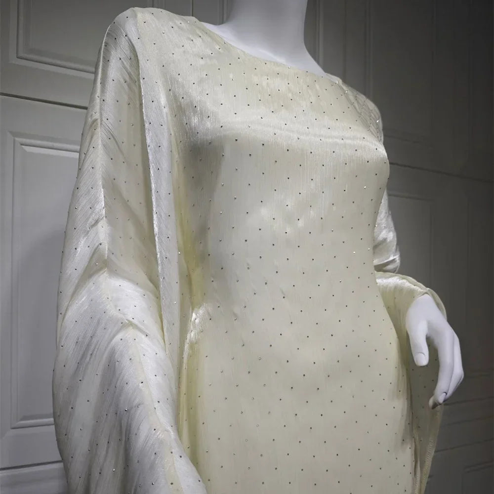 Batwing Satin Shimmer Abaya - Palm and Thread